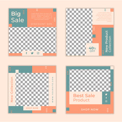 Naklejka premium Social media post template for digital marketing and sale promo. fashion advertising Banner offer
