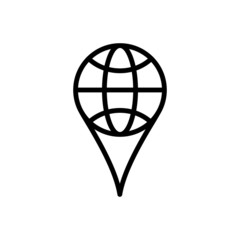 Black line icon for location