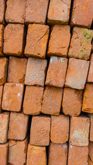 background view of red bricks