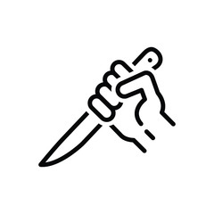 Black line  icon for threaten