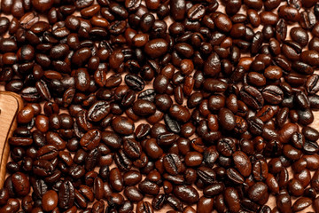 fresh roasted coffee beans background