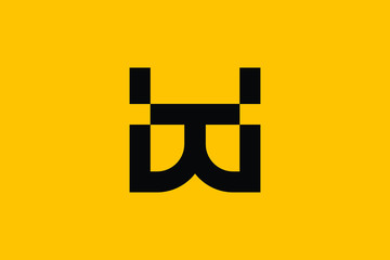 Minimal Innovative Initial WH logo and HW logo. Letter HW WH creative elegant Monogram. Premium Business logo icon. Black color on background