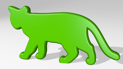 Fototapeta premium CAT 3D icon casting shadow - 3D illustration for animal and background