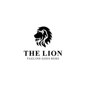 Creative animal lion king logo design vector illustration emblem template