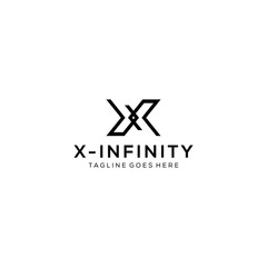 Creative Illustration luxury X infinity sign monogram logo design template