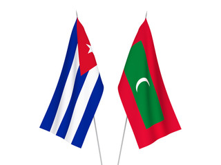 Cuba and Maldives flags