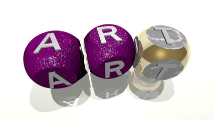 combination of art built by cubic letters from the top perspective, excellent for the concept presentation for illustration and background