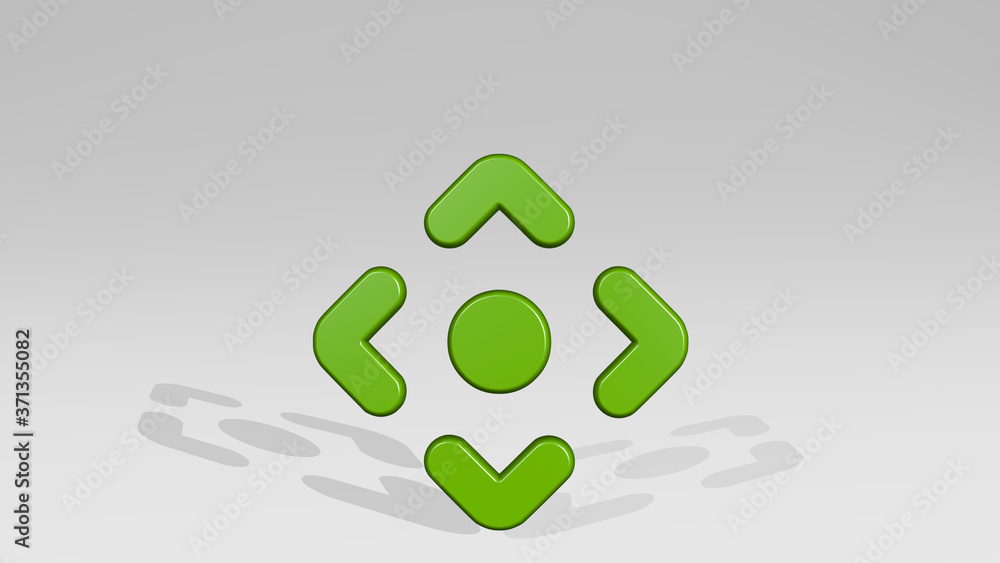 Poster direction button 3d icon casting shadow - 3d illustration for background and arrow