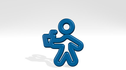 COFFEE DELIVERY 3D icon casting shadow - 3D illustration for background and cup
