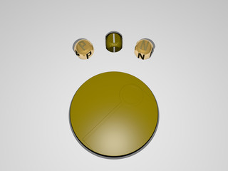 PIN circular text of separate letters around the 3D icon - 3D illustration for map and background