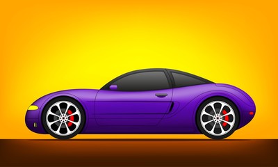 Fototapeta na wymiar New sports car, car buying and selling, auto service, vector.