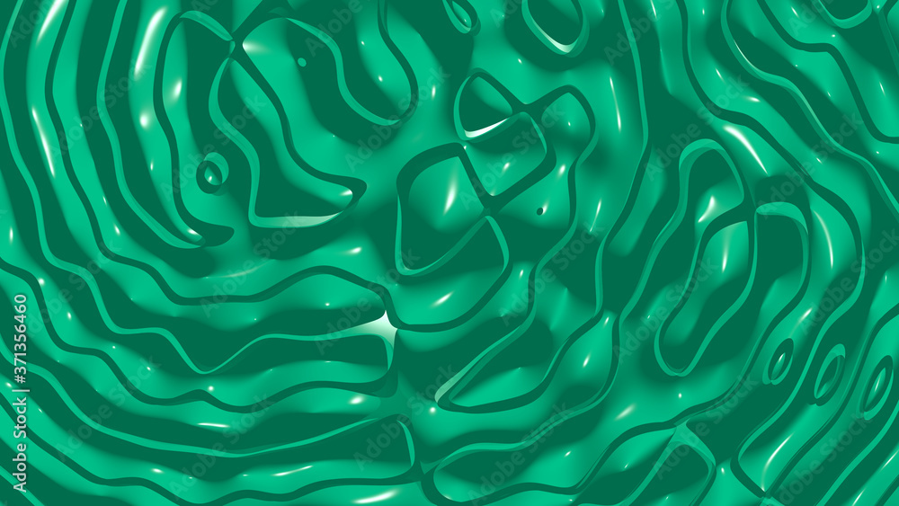 Poster plain 3d abstract background of monochromic green (pigment) color with shadow and coloring suitable 