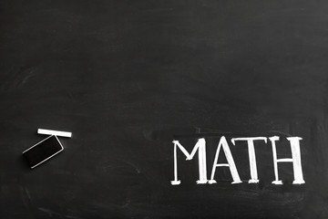 Word MATH on school blackboard