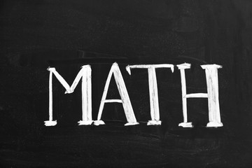 Word MATH on school blackboard