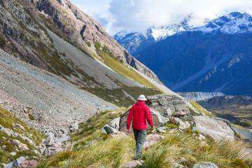 Hike in New Zealand mountains