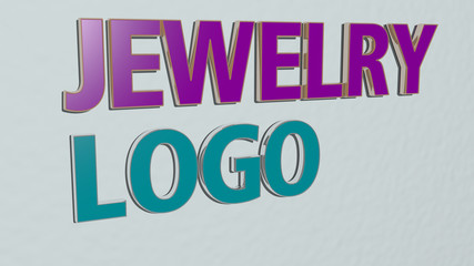 jewelry logo text on the wall - 3D illustration for background and beautiful