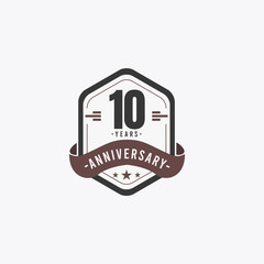 10 Years Anniversary Celebrations Vector Template Design Illustration