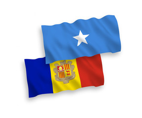 Flags of Andorra and Somalia on a white background