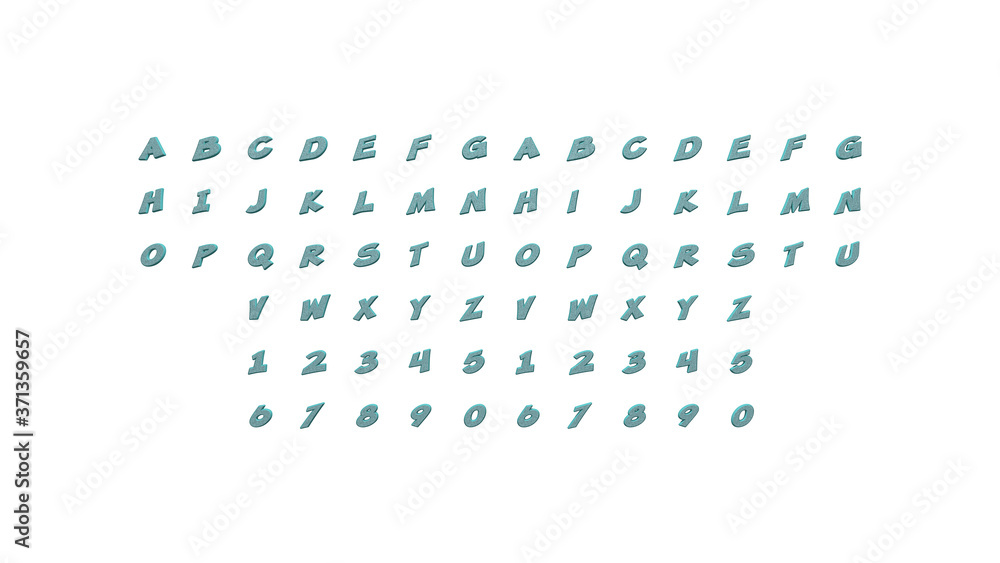 Poster written by individual letters on the wall by 3d rendering using a white background and casting shado
