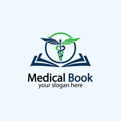 Medical Book Logo icon design vector,health book education logo Designs Inspiration.