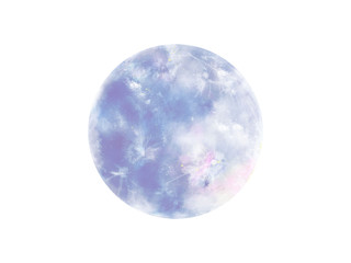 blue full moon, isolated illustration