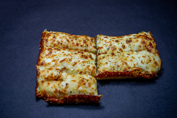 italian cheese bread. pizza style