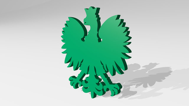 eagle symbol 3D icon casting shadow - 3D illustration for bird and animal