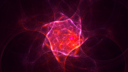 3D rendering abstract red fractal light background