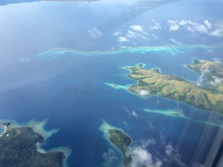 Beautiful view of the Islands of the Fiji archipelago in the Pacific ocean