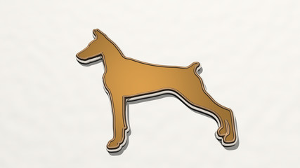 DOG 3D drawing icon - 3D illustration for animal and cute