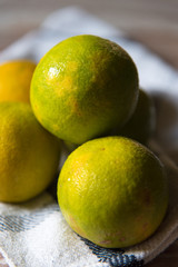 Close up of lemons on a background with use of selective focus