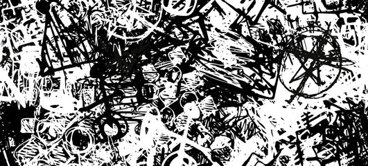 Naklejka premium Black and white abstract background. Monochrome seamless texture