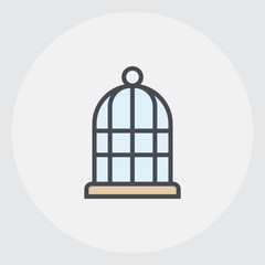 multicolor line birdcage icon, simple element from Pet-vet set, for web and mobile