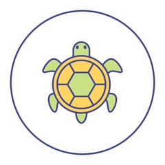 .tortoise icon, simple infographic element, in bicolor filled line style from Pet-vet set, for web and UI design