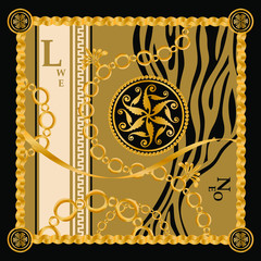seamless background with golden borders