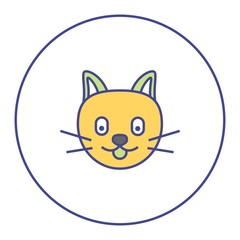 .bicolor filled line cat icon, graphic illustration from Pet-vet collection, for web and app design