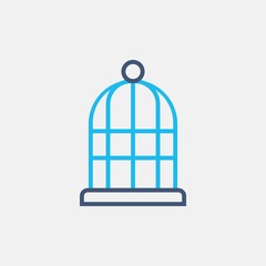 line bicolor birdcage icon, simple element from Pet-vet set, for web and mobile