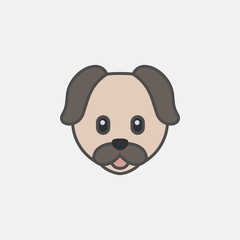 .flat line dog icon, graphic illustration from Pet-vet collection, for web and app design