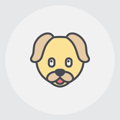 multicolor line dog icon, simple element from Pet-vet set, for web and mobile