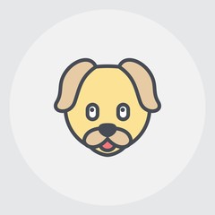 Fototapeta premium multicolor line dog icon, simple element from Pet-vet set, for web and mobile