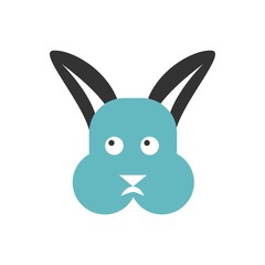 .bicolor rabbit icon, simple sign and symbol from Pet-vet collection, design element for User Interface
