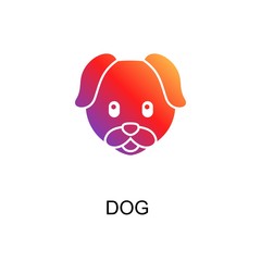 .dog icon, simple infographic element, in gradient style from Pet-vet set, for web and UI design