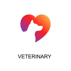 .gradient veterinary icon, graphic illustration from Pet-vet collection, for web and app design