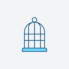 .blue line birdcage icon, simple sign and symbol from Pet-vet collection, design element for User Interface