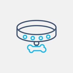 line bicolor pet collar icon, simple element from Pet-vet set, for web and mobile
