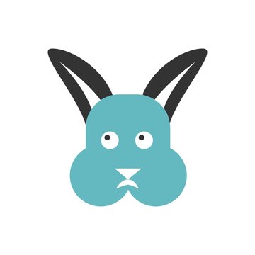 .bicolor rabbit icon, simple sign and symbol from Pet-vet collection, design element for User Interface