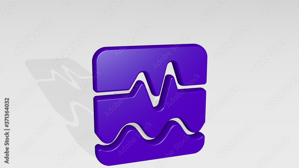 Poster monitor heart rate 3d icon casting shadow - 3d illustration for computer and background