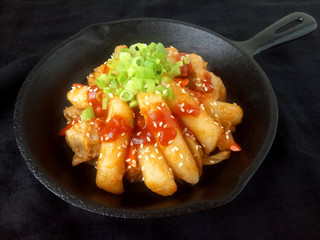 Korean cuisine. Korean stir-fried rice cake 