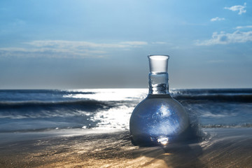 A flask with clean drinking water.