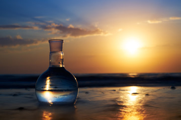 A flask with clean drinking water.